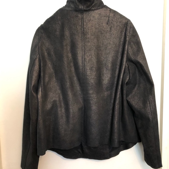 Akris Punto Gold and Brown Metallic Leather Jacket - Picture 2 of 7